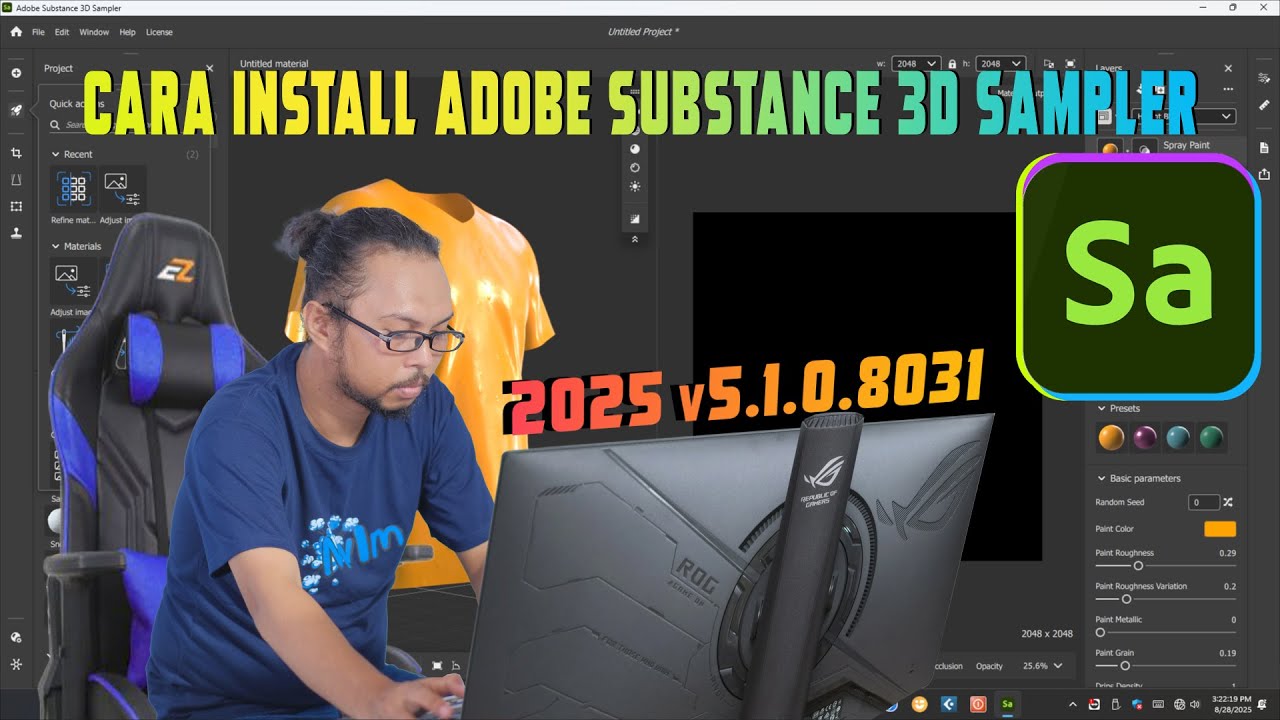 CARA INSTALL ADOBE SUBSTANCE 3D SAMPLER 2025 v5.1.0.8031
