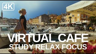 Summer Coffee Shop Ambience - The Relaxing Sounds of Rovinj Marina, Croatia (60 mins)