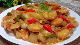 Cara Membuat Udang Saus Tiram Bawang Bombay