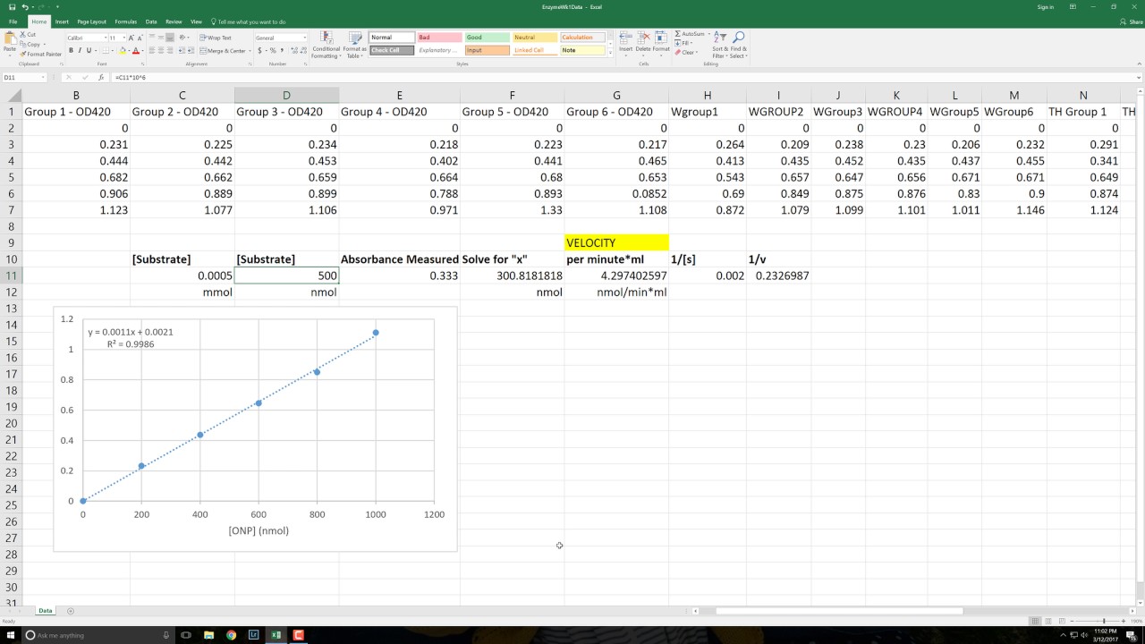 Enzyme Kinetics Calculations - YouTube