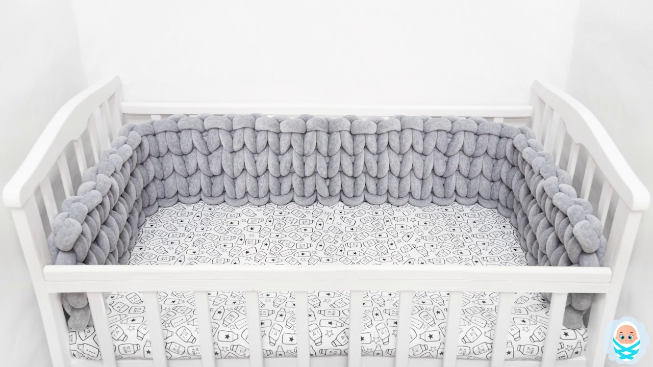 knitted crib bumper