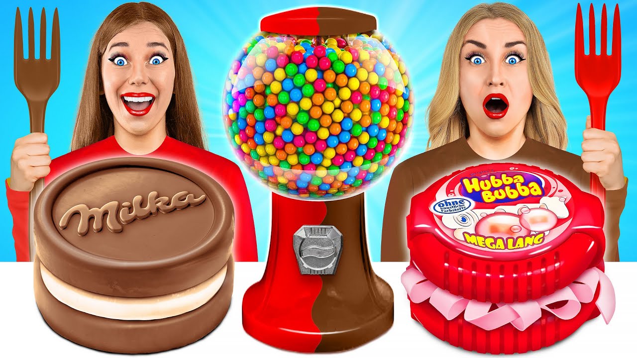 Bubble Gum vs Chocolate Food Challenge 2 by Multi DO Challenge YouTube