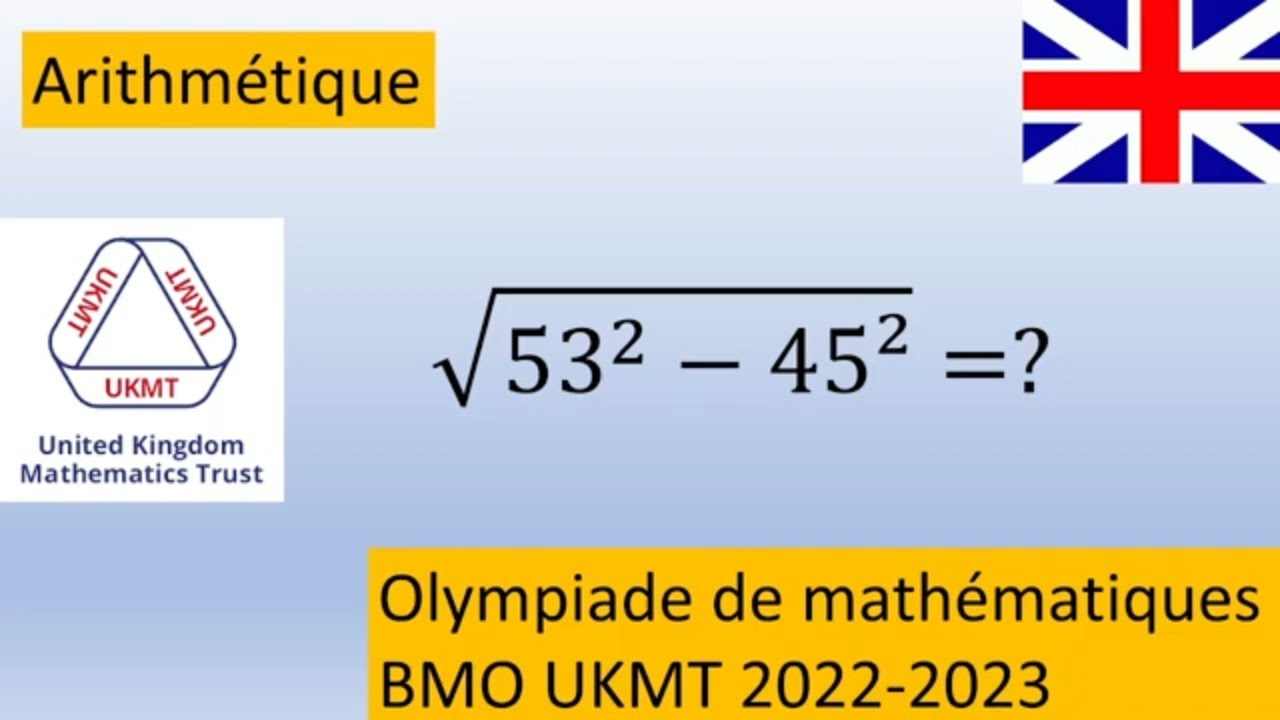 UKMT Junior Maths Challenge 2023 : simplification d'une racine carrée ...