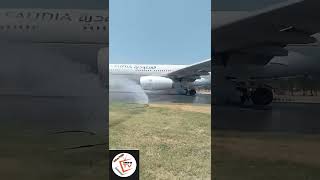 Saudi Airlines Fire Incident: Passengers Safe After Emergency Landing (SV-792) #flight #saudiarabia