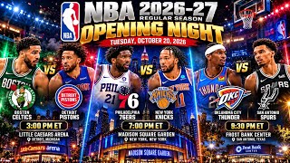 🏀 NBA Opening Night 2026🔥 3 HUGE Games! #NBA #Celtics #Knicks #Thunder #Spurs #76ers #Pistons