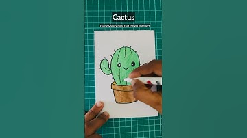 Easy&🥰Cute Cactus drawing For Kids| How To Draw Cactus | Easy Cactus 🌵Step by Step Drawing
