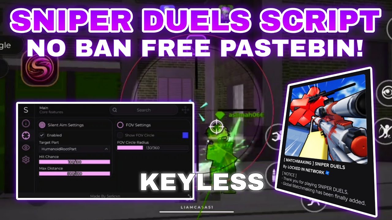 [Новое]🎯Скрипт для снайперских дуэлей на Pastebin **БЕЗ КЛЮЧЕЙ** Бесконтактные патроны, бесшумный...