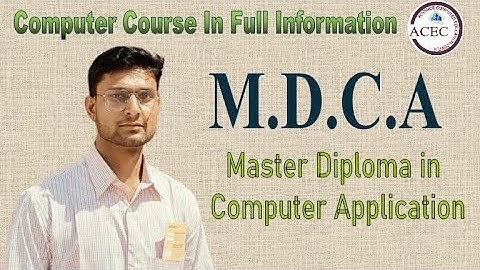 MDCA Computer Course in full information | Master Diploma in Computer Application | Mdca क्या है।