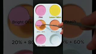 Mixing 80% Pink + 20% Lemon Yellow Color #asmr #colormixing #mix #mixing #colors