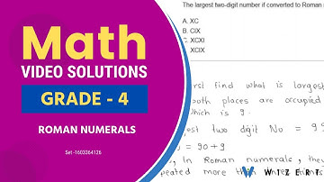 Free Maths Videos for Grade 4 - Free Grade 4 Math Roman Numeral Video Lessons - Set 1603364126