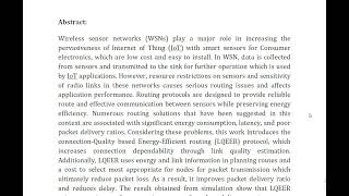 Link Quality Based Energy Efficient Routing Protocol for WSN in IoT