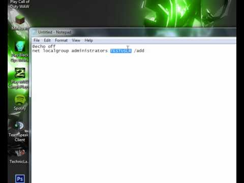 How To Code Batch Files EP.2 (Make A User Administrator)