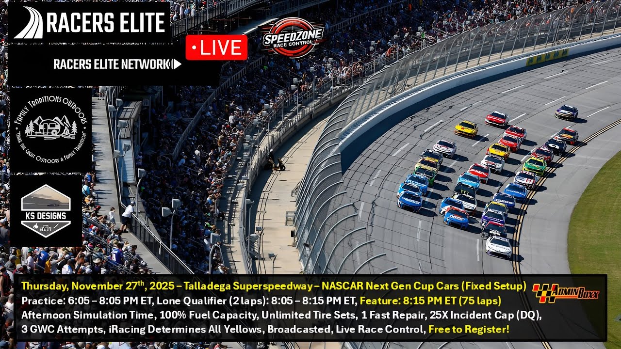 Racers Elite Thanksgiving Special Event - NASCAR Next Gen Cup Cars at Talladega 11/27/2025