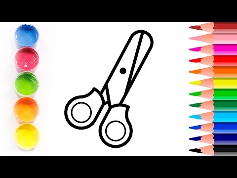 Glitter ✨ Dibujamos unas TIJERAS ✂ Dibuja y colorea 💫 Coloring and Drawing