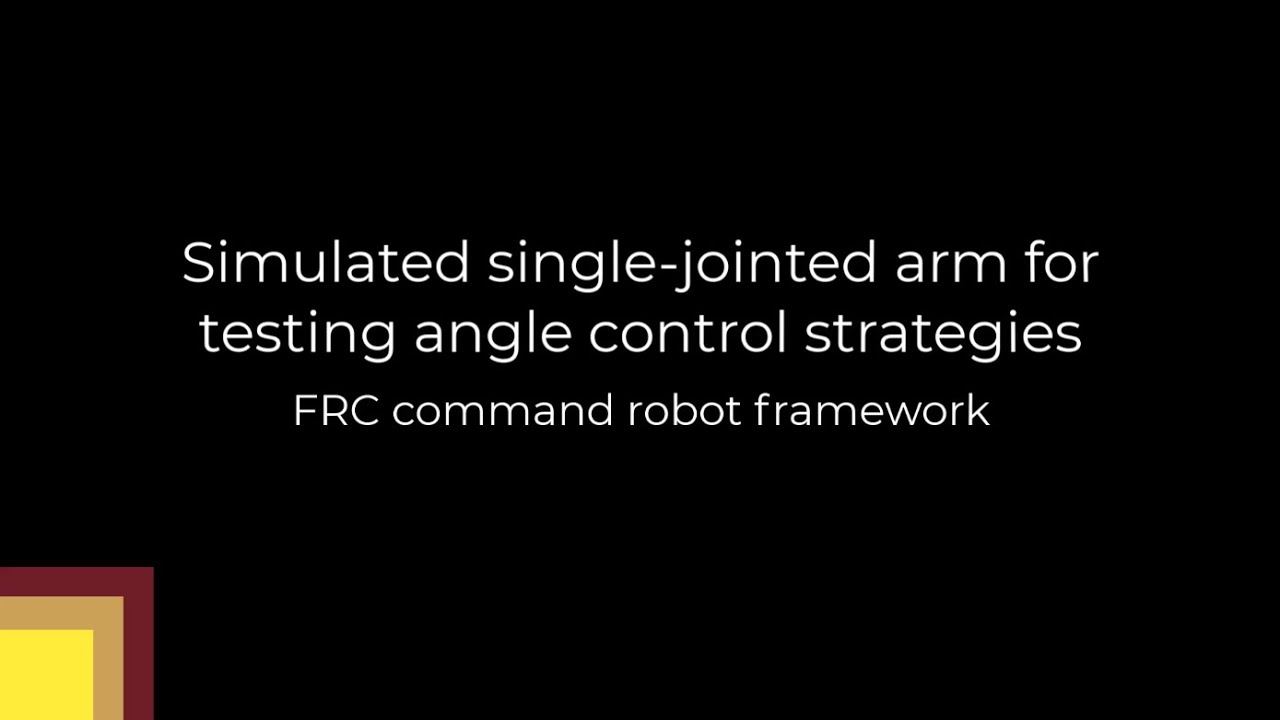 Simulating control of arm angle for an FRC robot