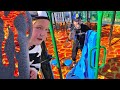 COPS vs ROBBERS - THE FLOOR IS LAVA CHALLENGE and PRISON ESCAPE at the Park! (new game with dad)