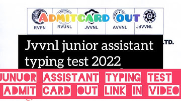Jvvnl junior assistant typing test 2022 | rvunl junior assistant typing/efficiency test admit card |