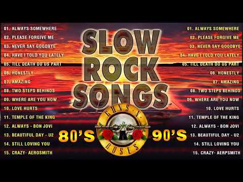 Guns x Roses, Bon Jovi, Scorpions , Aerosmith, White Lion Best Slow Rock Songs Ever