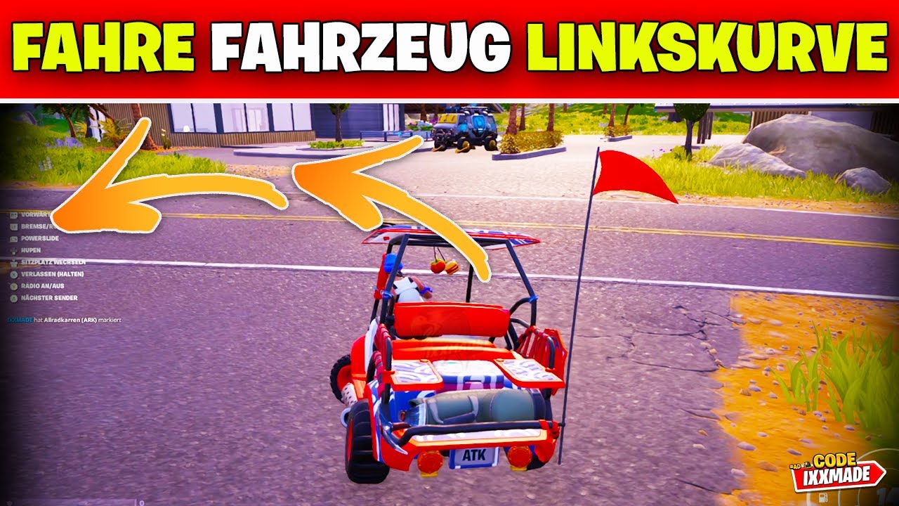 Fahre mit einem Fahrzeug eine Linkskurve Fortnite South Park Teil 4 Aufgabe