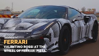Valentino Rossi At The Wheel Of The Ferrari 488 Pista.