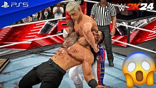 WWE 2K24 - Roman Reigns vs. Cody Rhodes - Rematch at RAW After WrestleMania XL | PS5™ [4K60]