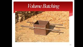 Unit 3/Manufacturing of Concrete/Batching of Concrete
