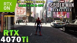 Spider-man Remastered | RTX 4070 Ti | R7 5800X3D | Ray Tracing | 4K - 1440p - 1080p | Max Settings