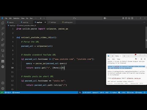 Python 3 Urllib to Extract YouTube Video ID From URL and Display it in Terminal
