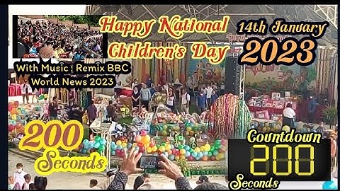 200 Seconds Countdown (03.20 Minutes) with activity clips Happy Children