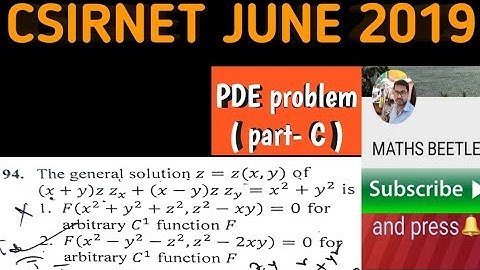CSIRNET JUNE2019 || part-C || PDE