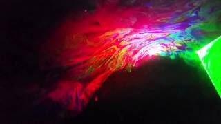 Green laser vortex and RGB laser vortex
