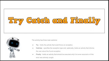 RPA UIPATH - Try Catch and Finally