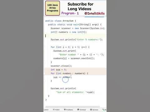 Sum of all Elements in an array in Java #shorts #java #trending # ...