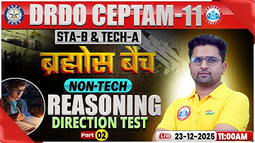 DRDO CEPTAM 11 Classes | DRDO Reasoning Classes | Direction Test 02 | STA B & Tech A | Sanjay Sir