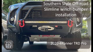 Southern Style OffRoad slimline winch bumper install on 2020 4Runner TRD Pro