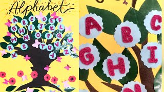 How to make chart of English alphabet with craft  || Easy English alphabet chart making with craft