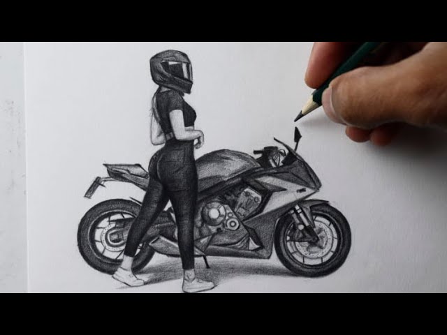 como desenhar uma moto dando grau｜Pesquisa do TikTok