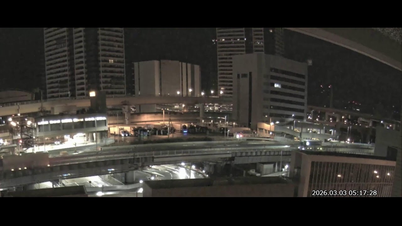 阪神高速3号神戸線 京橋PA付近 ライブカメラ Japan Hanshin Expressway No.3 Kobe Line Kyobashi rest area near Live Camera.