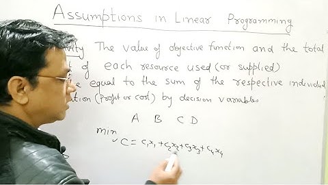 Assumptions in Linear Programming(LP)|Business Maths|Operation Research | Q.T.|  Hindi| Lec -2