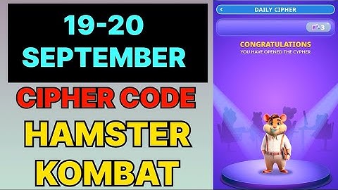 Hamster Kombat Dev Game Daily Cipher 19 September | Hamster Kombat Daily Cipher Code 19 September 