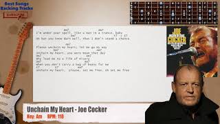 🎸 Unchain My Heart - Joe Cocker Guitar Backing Track with chords and lyrics chords