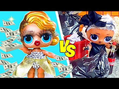 Богатая VS бедная кукла! 10 идей для кукол ЛОЛ сюрприз