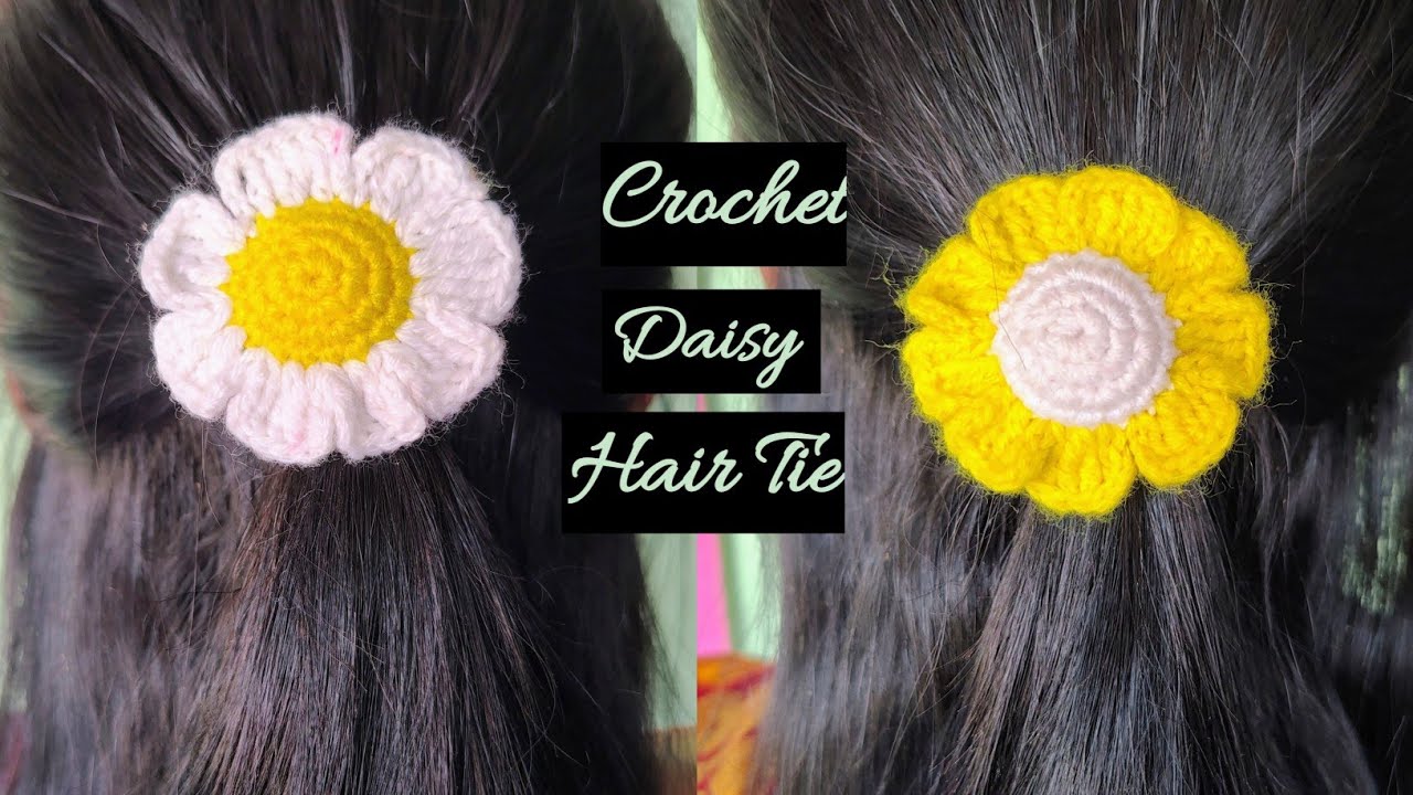 Crochet Hair Tie// Crochet Daisy Flower// Crochet Tutorial For Beginners// Hena's Crochet World...