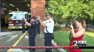 Injured sanitation worker thanks firefighters for saving his life