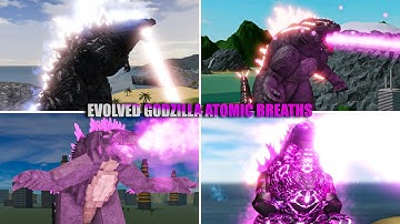 Evolution Of Evolved Godzilla Atomic Breath & SuperCharged Breath In ROBLOX