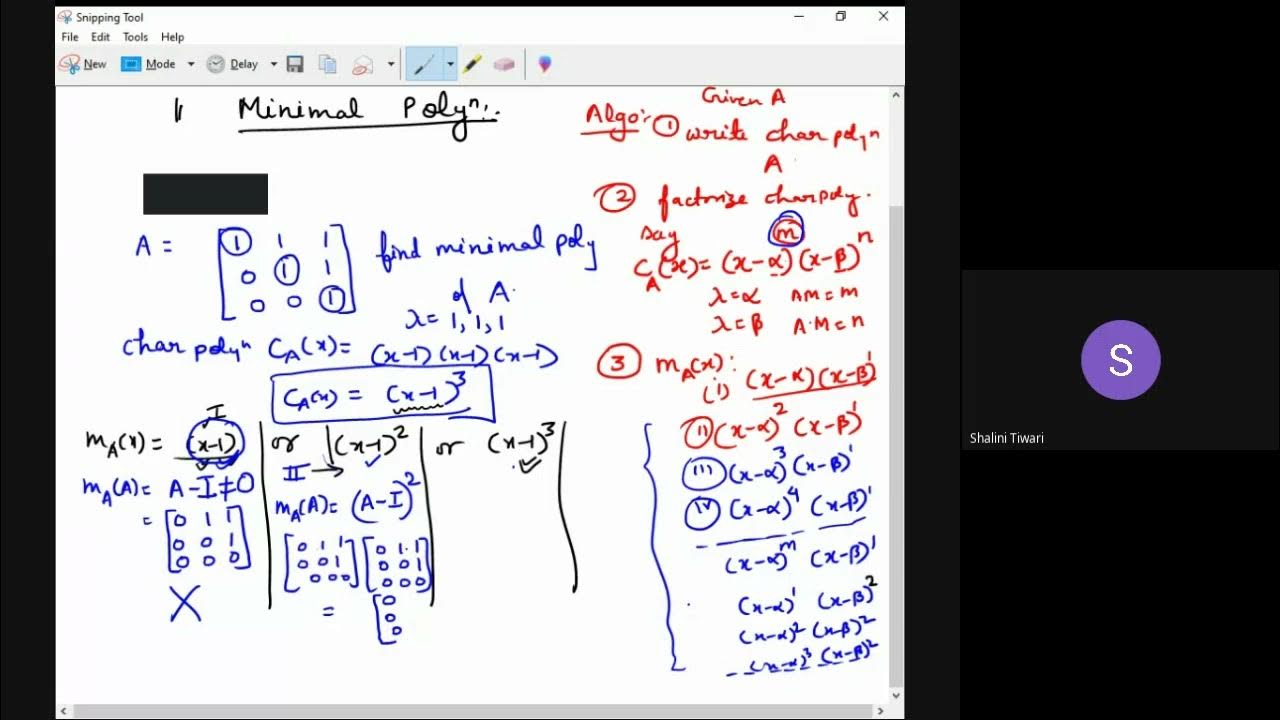 Minimal Polynomial of Block Diagonal Matrix - YouTube