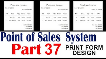Point of sales system Using Ajax jQuery PHP MySQL part 37 print form design