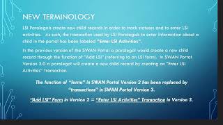 LSI SWAN Portal V3 Training Video 1   Intro and System Navigation