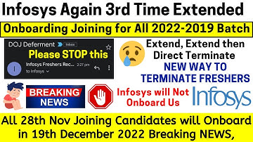 Infosys Again Extended Onboarding From 28 Nov To 19 Dec No More Onboarding Waiting Delay Reason STOP