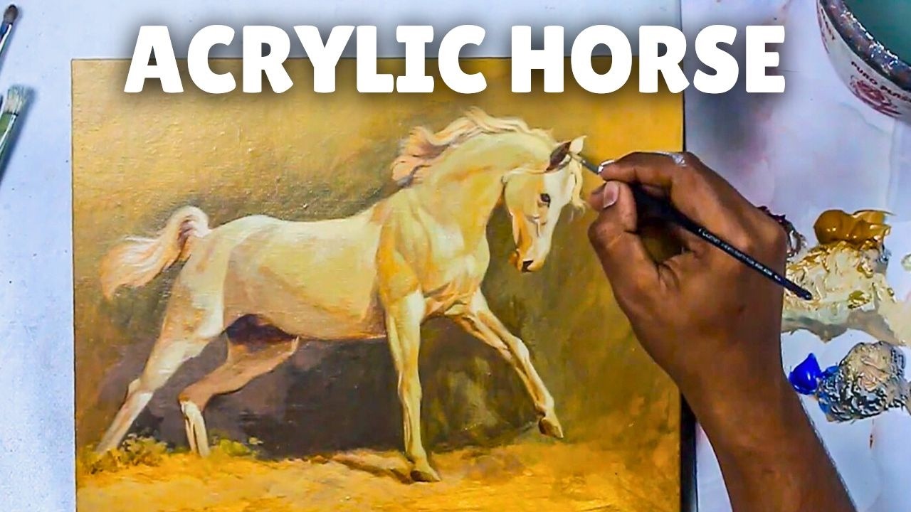 How to Paint A Realistic Horse in Acrylic | step by step Coloring - YouTube